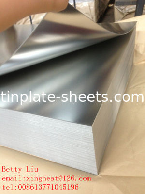 पैकेजिंग डिब्बों के लिए टिनप्लेट शीट JIS G3303 मानक T3 T4 T5 DR8 2.8/2.8 STONE FINISH इलेक्ट्रोलाइटिक टिनप्लेट शीट