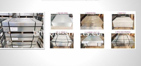 JIS G3303 EN10202 ASTM624 रासायनिक और खाद्य डिब्बों के लिए मानक टिनप्लेट शीट