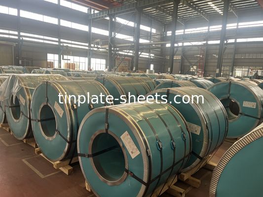 चौड़ाई 512-980 मिमी प्राइम इलेक्ट्रोलाइटिक टिनप्लेट T3 T2.5 T4 स्टोन फिनिश ब्राइट फिनिश सिल्वर