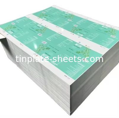 जंग प्रतिरोध मुद्रित टिनप्लेट चौड़ाई 512mm-1100mm उच्च शक्ति T3 T4 T5
