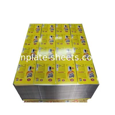 उच्च शक्ति T3 T4 T5 मुद्रित टिनप्लेट स्टील शीट 512 मिमी-1100 मिमी चौड़ाई
