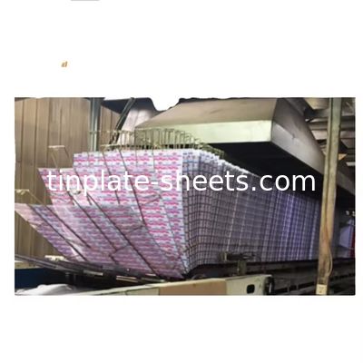 ASTM624 मानक 4 रंग मुद्रित डिब्बे टिनप्लेट 0.15m-0.40mm मोटाई T2.5-T5