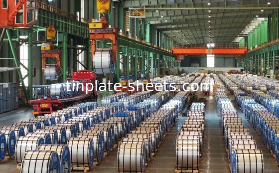 चौड़ाई 512-980 मिमी प्राइम इलेक्ट्रोलाइटिक टिनप्लेट T3 T4 T5 टिनप्लेट मिल कारखाने पत्थर खत्म उज्ज्वल खत्म चांदी f
