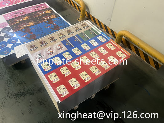 1.1/1.1 से 5.6/5.6 मुद्रित टिनप्लेट शीट के लिए उपलब्ध टिन कोटिंग