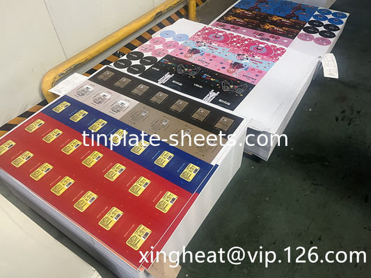1.1/1.1 से 5.6/5.6 मुद्रित टिनप्लेट शीट के लिए उपलब्ध टिन कोटिंग