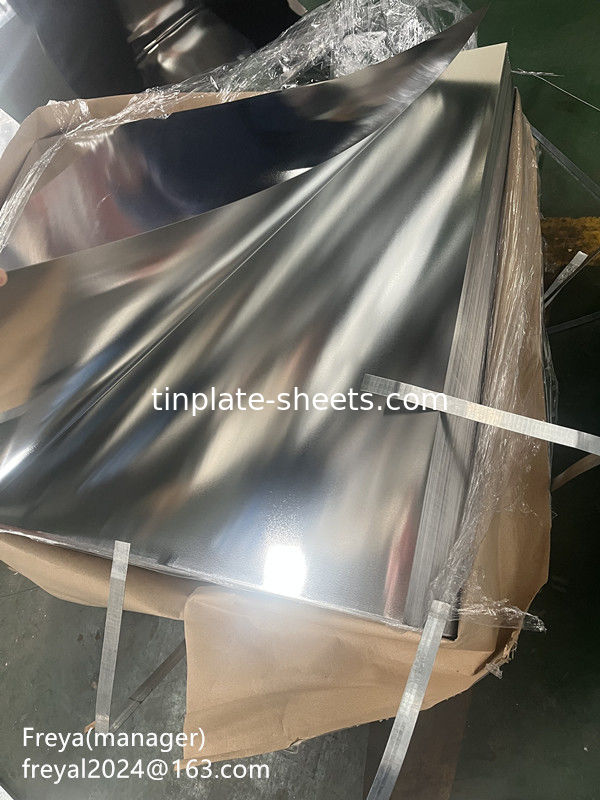 खाद्य डिब्बों के लिए टिनप्लेट BA T3 T5 T4 2.0/2.0 2.8/2.8 टिनप्लेट शीट रोल मिल कारखाना निर्माता EN10202 JIS G3303