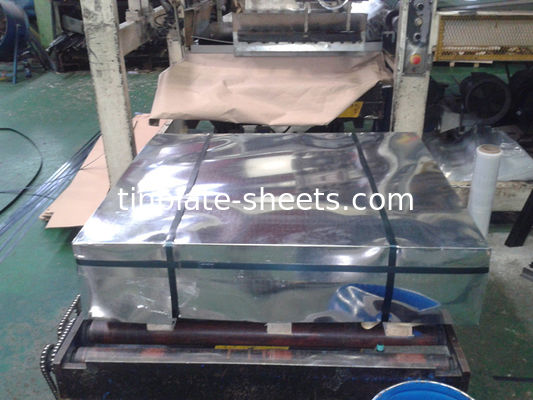 पैकेजिंग डिब्बों के लिए टिनप्लेट शीट JIS G3303 मानक T3 T4 DR8 2.8/2.8 STONE FINISH इलेक्ट्रोलाइटिक टिनप्लेट शीट